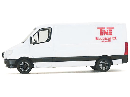 Mercedes-Benz Sprinter Van White "TNT Electrical Ltd." 1/87 (HO) Plastic Model Car by Promotex