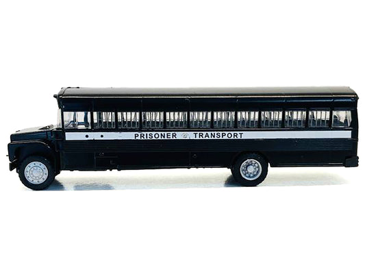 Prisoner Transport Bus Black 1/87 (HO) Plastic Model Car by Promotex