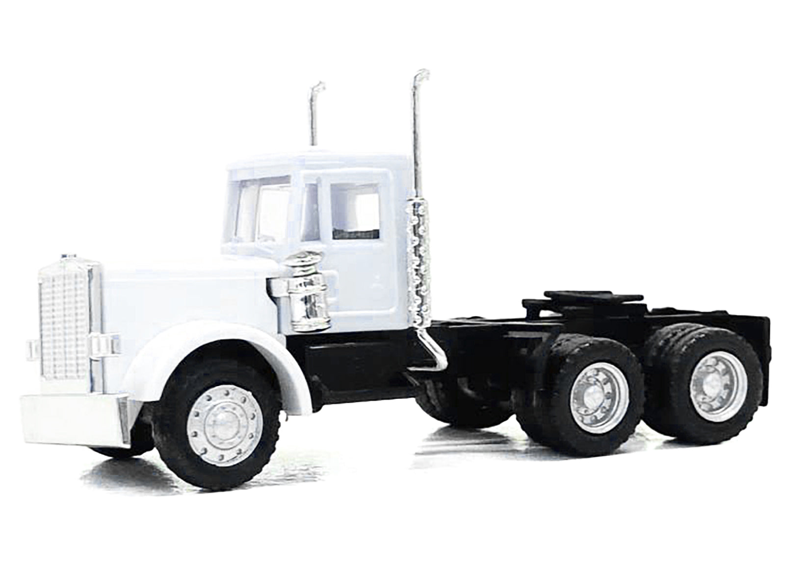 Peterbilt Short Day Cab with Updated Grill White 1/87 (HO) Plastic Model Car by Promotex