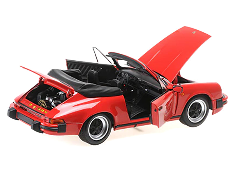 1983 Porsche 911 Carrera Cabriolet 3.2 Red 1/18 Diecast Model Car by Minichamps