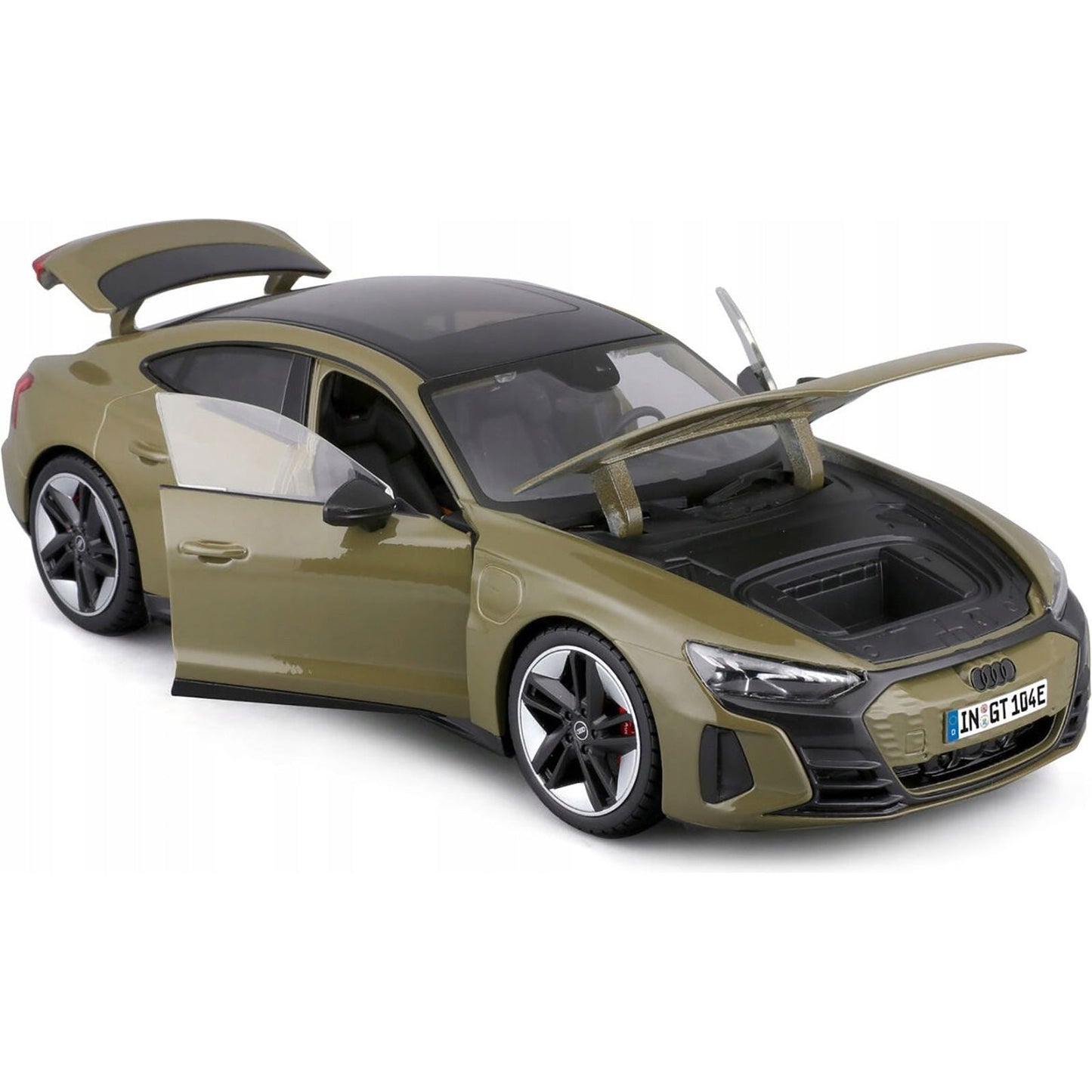 2022 Audi RS e-tron GT Dark Green with Sunroof 1/18 Diecast Model Car by Bburago