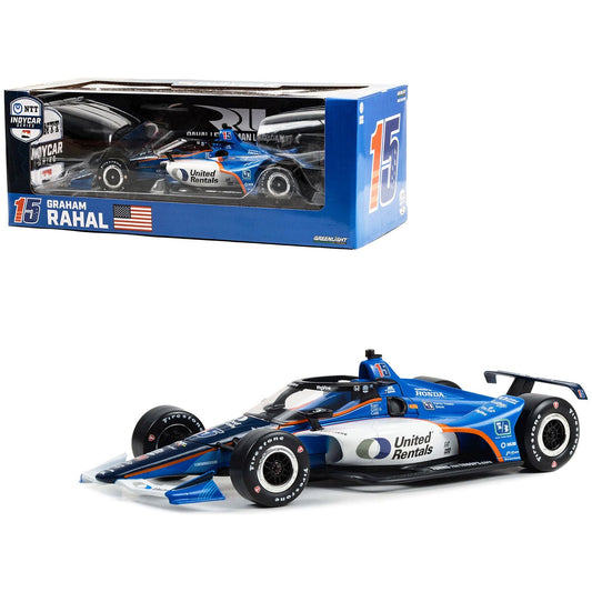 Dallara IndyCar #15 Graham Rahal "United Rentals" Rahal Letterman Lanigan Racing "NTT IndyCar Series" (2023) 1/18 Diecast Model Car by Greenlight