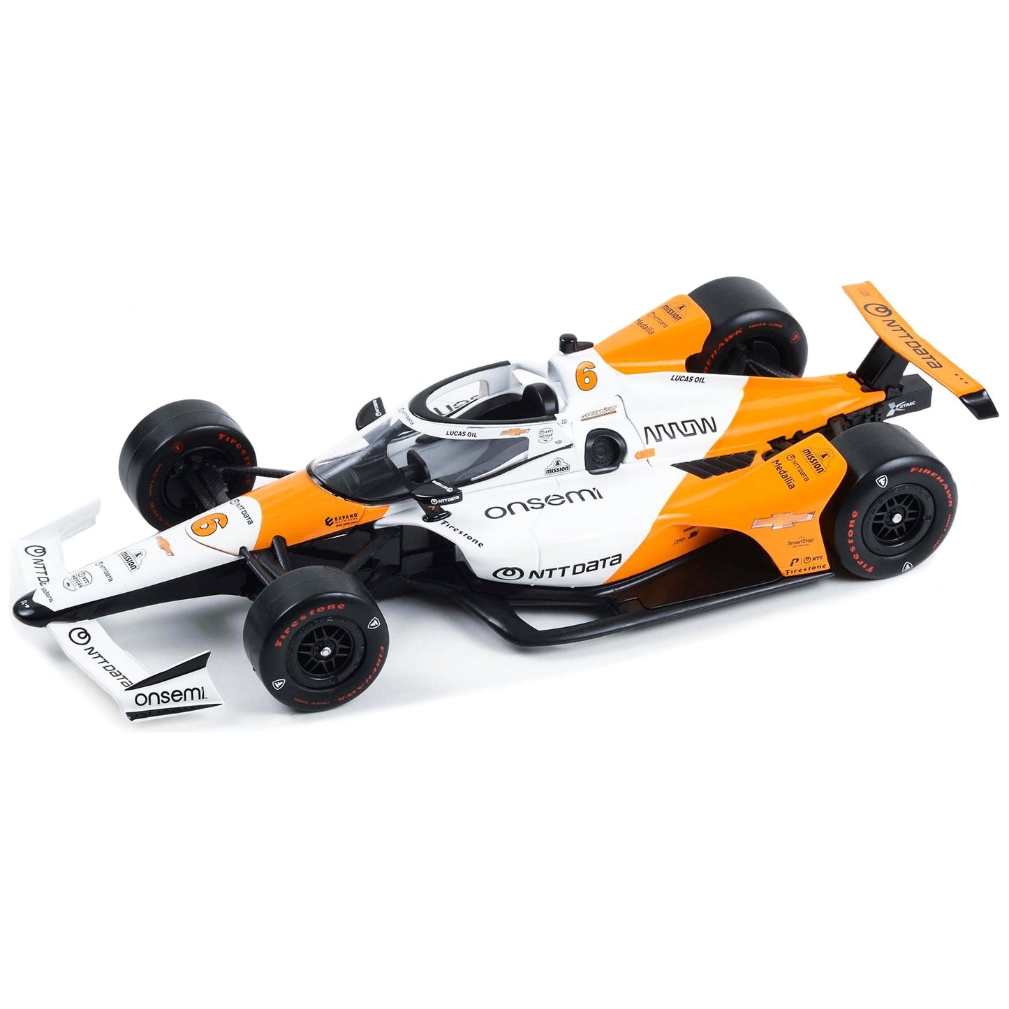 Dallara IndyCar #6 Felix Rosenqvist "NTT DATA" Arrow McLaren "60th Anniversary Triple Crown Accolade Indianapolis 500 Livery" "NTT IndyCar Series" (2023) 1/18 Diecast Model Car by Greenlight