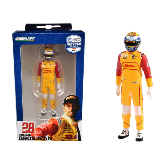 "NTT IndyCar Series" #28 Romain Grosjean Driver Figure "DHL - Andretti Autosport" for 1/18 Scale Models by Greenlight