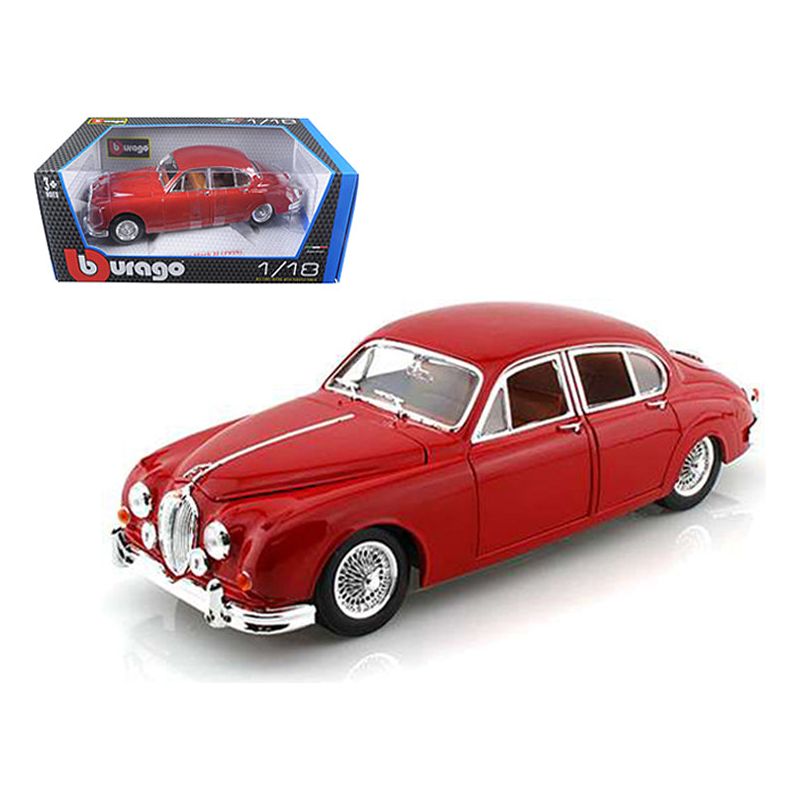 1959 Jaguar Mark II Red 1/18 Diecast Car Model by Bburago