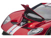 2017 Ford GT Liquid Red Metallic with Silver Stripes 1/12 Model Car by Autoart