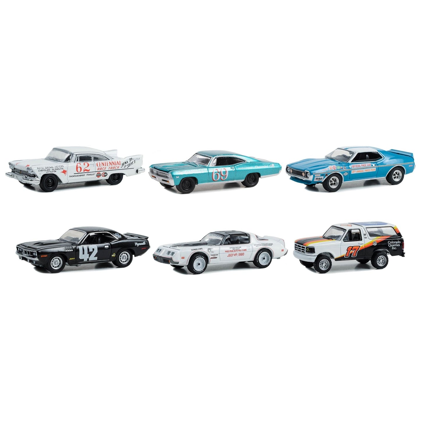 "Pikes Peak International Hill Climb" Series 1 Set of 6 pieces 1/64 Diecast Model Cars by Greenlight