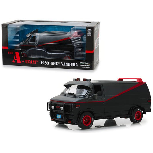 1983 GMC Vandura Black "The A-Team" (1983-1987) TV Series 1/18 Diecast Model Car by Greenlight