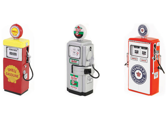 "Vintage Gas Pump" Set of 3 Pumps Series 15 1/18 Diecast Models by Greenlight