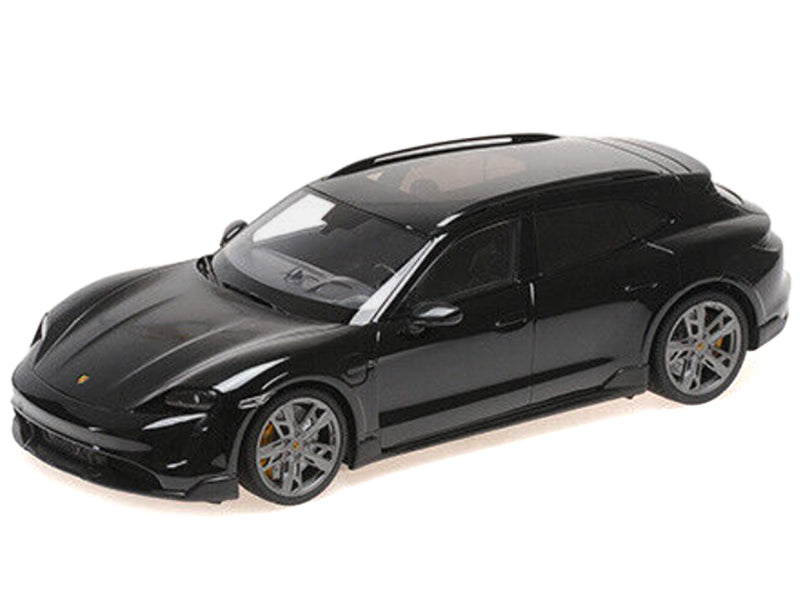 2021 Porsche Taycan CUV Turbo S Black Limited Edition to 480 pieces Worldwide 1/18 Diecast Model Car by Minichamps