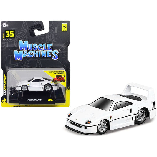 Ferrari F40 White 1/64 Diecast Model Car by Muscle Machines