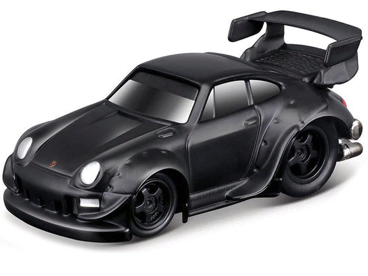 RWB 993 911 Matt Black 1/64 Diecast Model Car by Muscle Machines