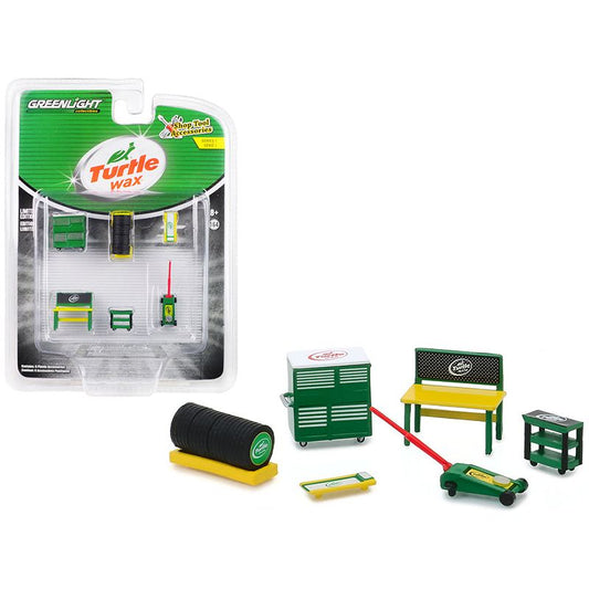 "Turtle Wax" 6 piece Shop Tools Set "Shop Tool Accessories" Series 1 1/64 by Greenlight