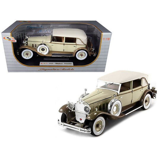 1930 Packard Brewster Tan and Coffee Brown 1/18 Diecast Model Car by Signature Models