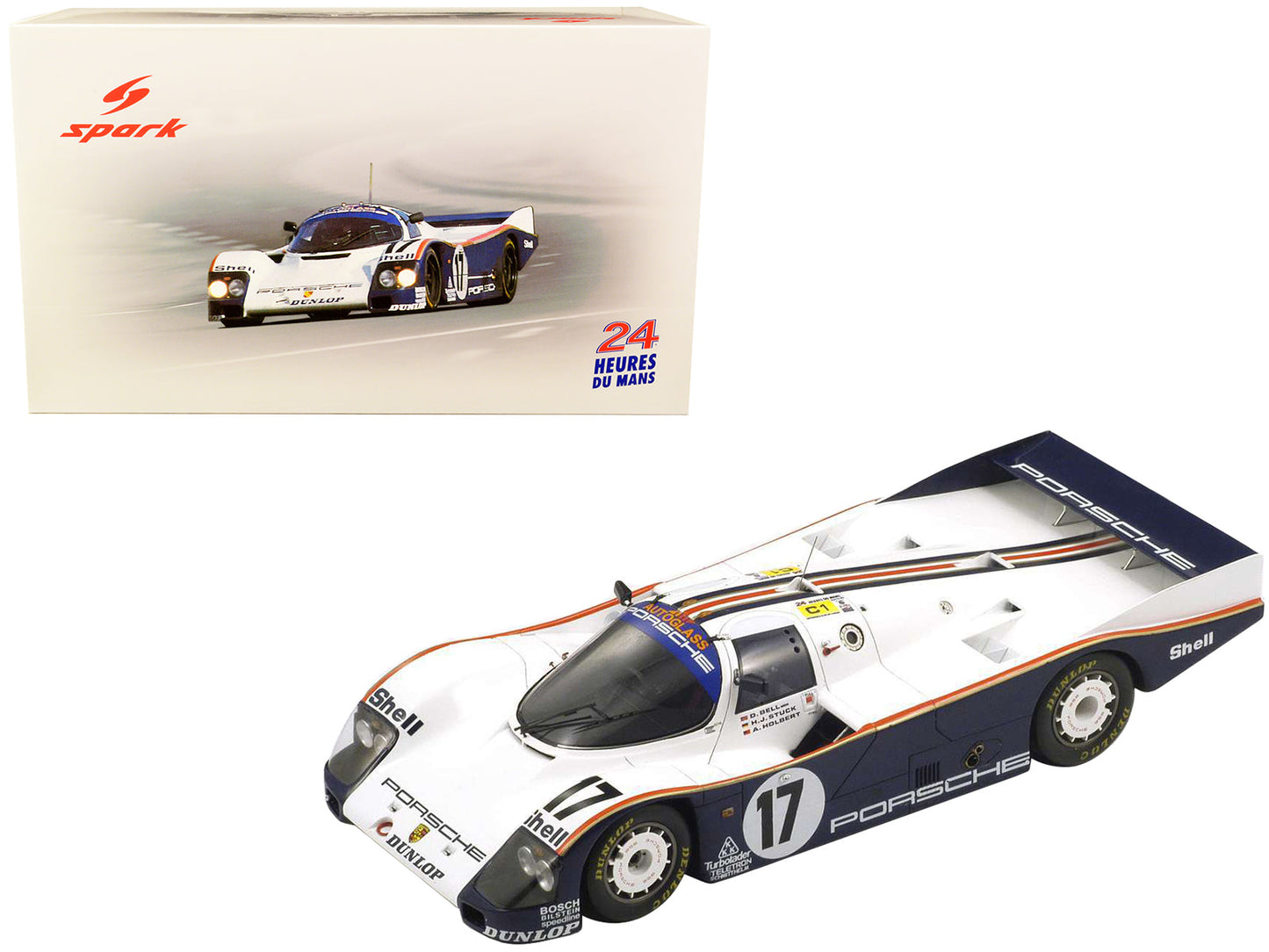 Porsche 962 C #17 Hans-Joachim Stuck - Derek Bell - Al Holbert "Rothmans Porsche" Winner 24 Hours of Le Mans (1987) 1/18 Model Car by Spark