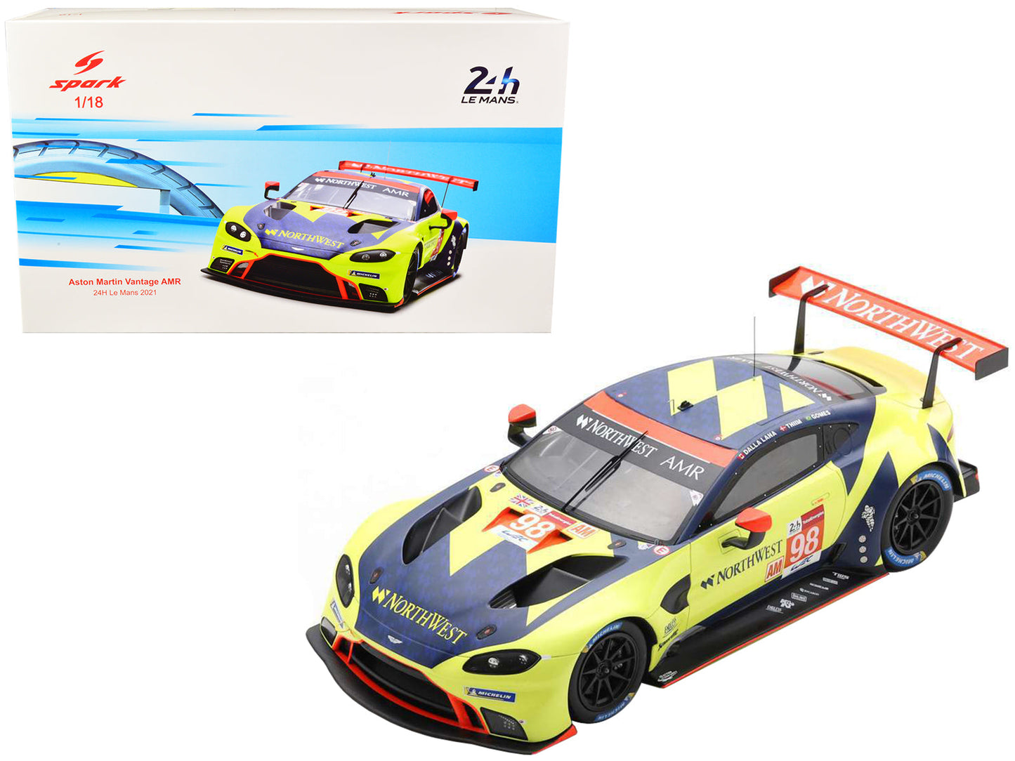 Porsche Aston Martin Vantage AMR #98 Marcos Gomes - Paul Dalla Lana - Nicki Thiim "Aston Martin Racing" LMGTE Am Class 24 Hours of Le Mans (2021) 1/18 Model Car by Spark