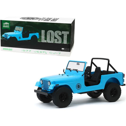 1977 Jeep CJ-7 "Dharma" Blue "Lost" (2004-2010) TV Series 1/18 Diecast Model Car by Greenlight