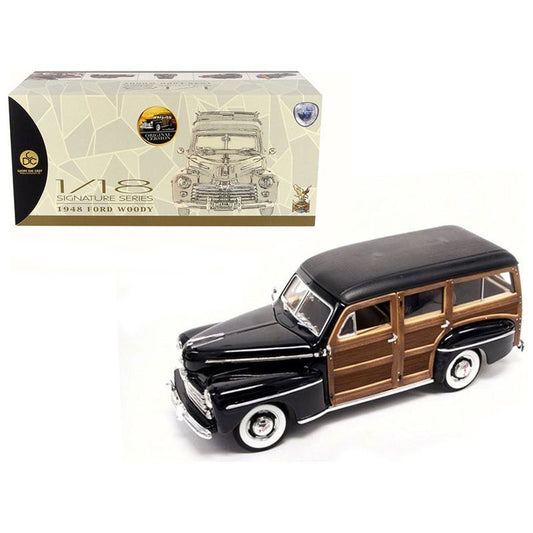 1948 Ford Woody Black 1/18 Diecast Model Car by Road Signature