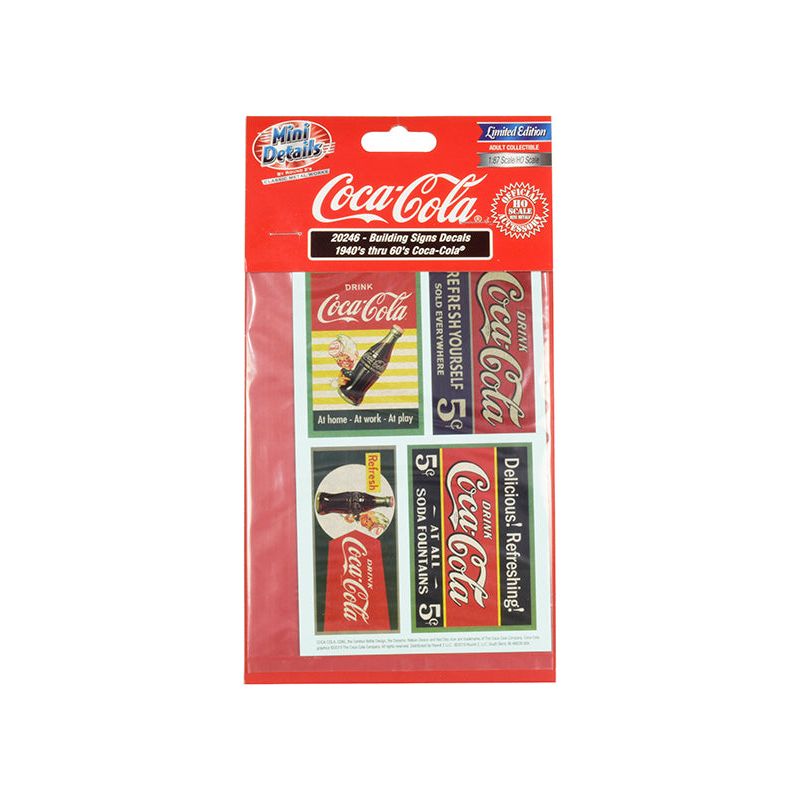 1940's Thru 1960's "Coca-Cola" Building Signs Decals for 1/87 (HO) Scale Models by Classic Metal Works