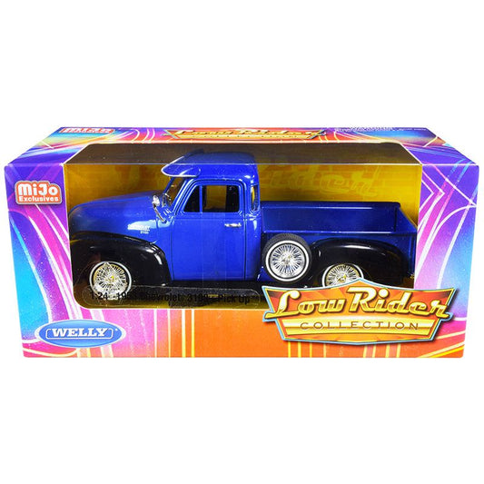 1953 Chevrolet 3100 Pickup Truck Blue and Black "Low Rider Collection" 1/24 Diecast Model Car by Welly