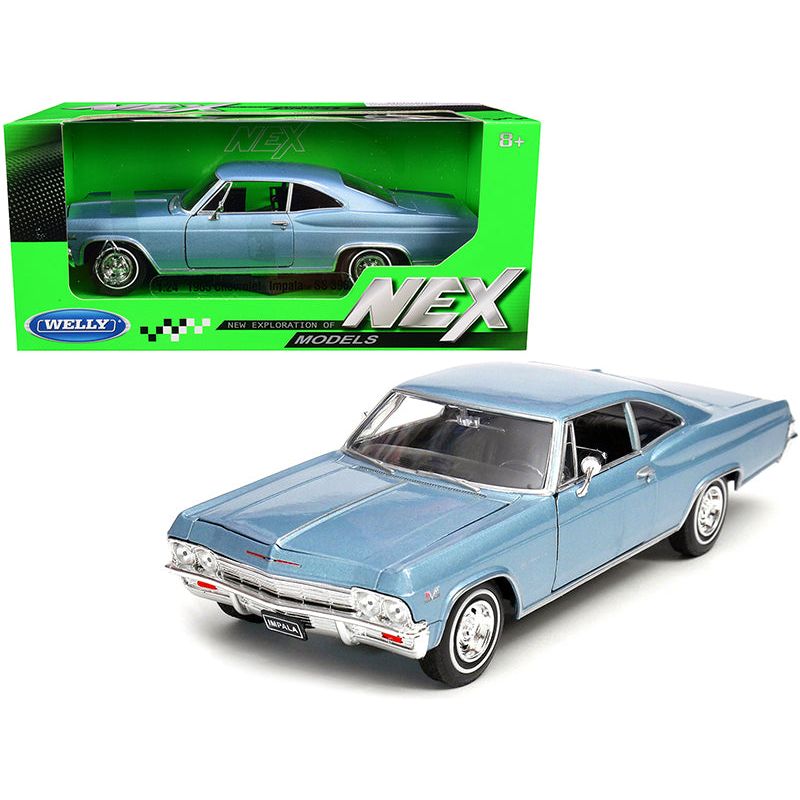 1965 Chevrolet Impala SS 396 Light Blue 1/24 Diecast Model Car by Welly