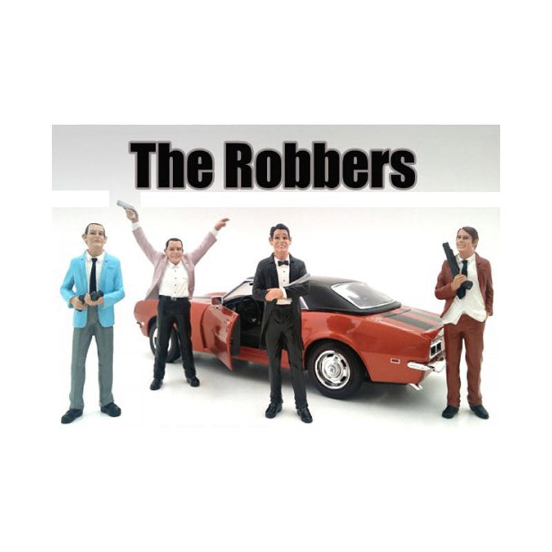 "The Robbers" 4 Piece Figure Set For 1:18 Scale Models by American Diorama