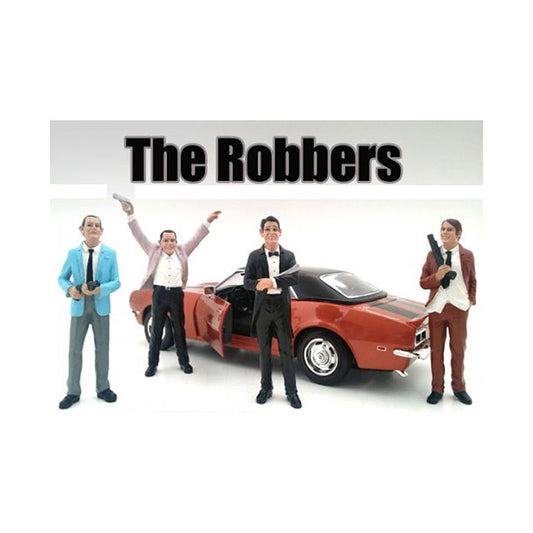 "The Robbers" 4 Piece Figure Set For 1:24 Scale Models by American Diorama