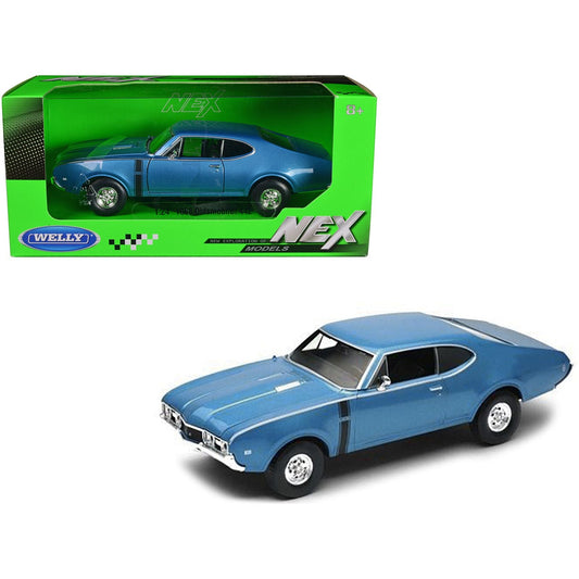 1968 Oldsmobile 442 Blue Metallic 1/24 Diecast Model Car by Welly