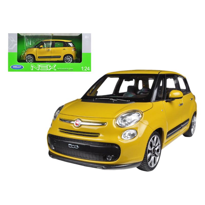 2013 Fiat 500L Yellow 1/24 Diecast Car Model by Welly