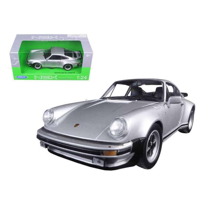 1974 Porsche 911 Turbo 3.0 Silver 1/24 Diecast Model Car by Welly