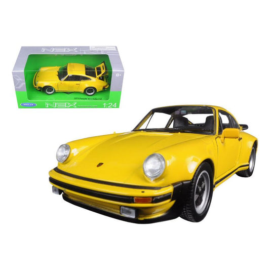 1974 Porsche 911 Turbo 3.0 Yellow 1/24 Diecast Model Car by Welly