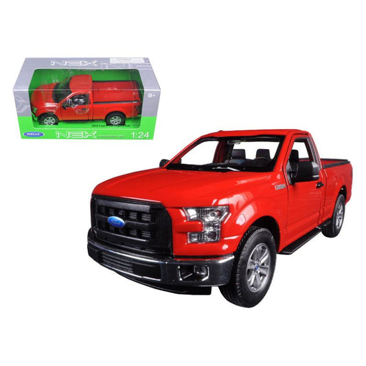 2015 Ford F-150 Regular Cab Pickup Truck Red 1/24-1/27 Diecast Model Car by Welly