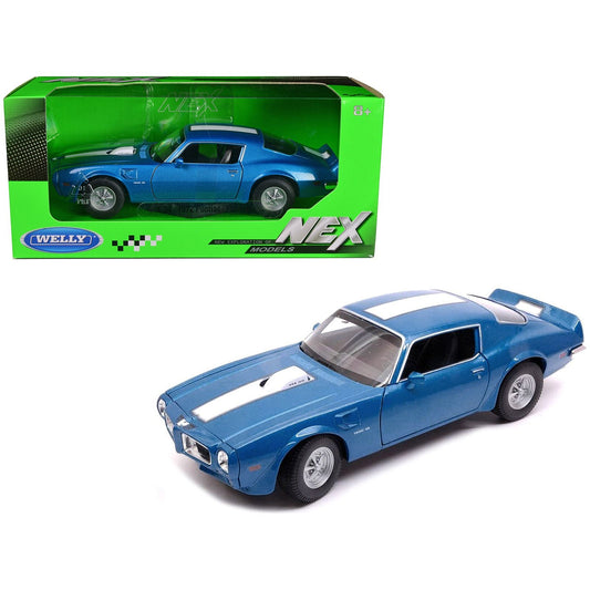 1972 Pontiac Firebird Trans Am Blue Metallic 1/24 Diecast Model Car by Welly