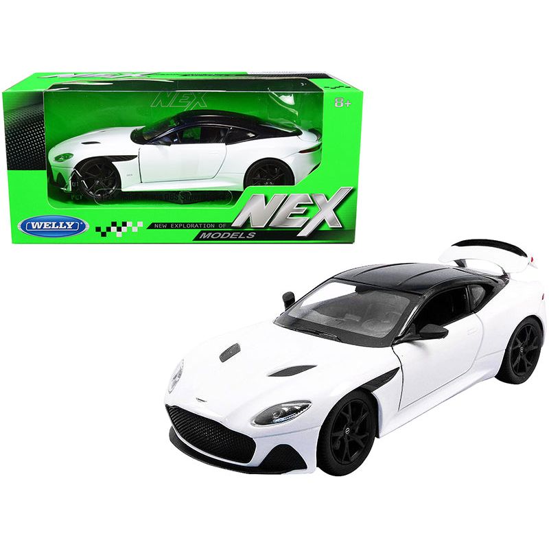 Aston Martin DBS Superleggera White with Black Top "NEX Models" 1/24 Diecast Model Car by Welly