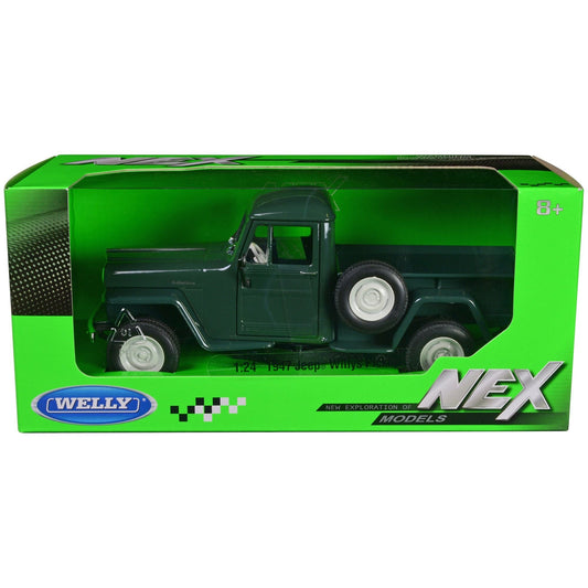 1947 Jeep Willys Pickup Truck Dark Green "NEX Models" Series 1/24 Diecast Model Car by Welly