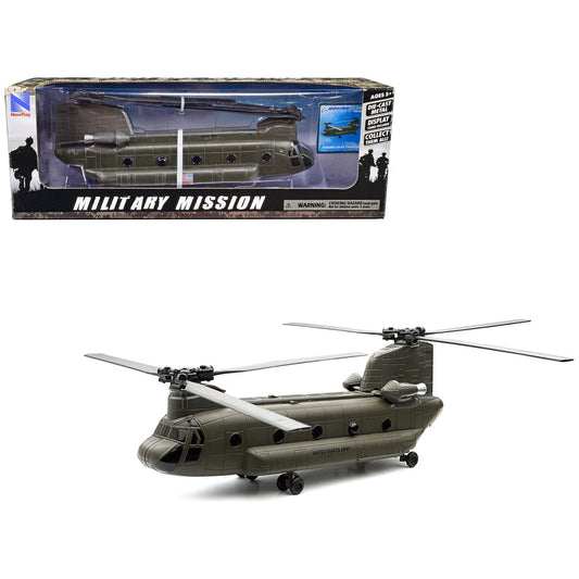 Boeing CH-47 Chinook Aircraft "United States Army" Olive Drab "Military Mission" Series 1/60 Diecast Model by New Ray