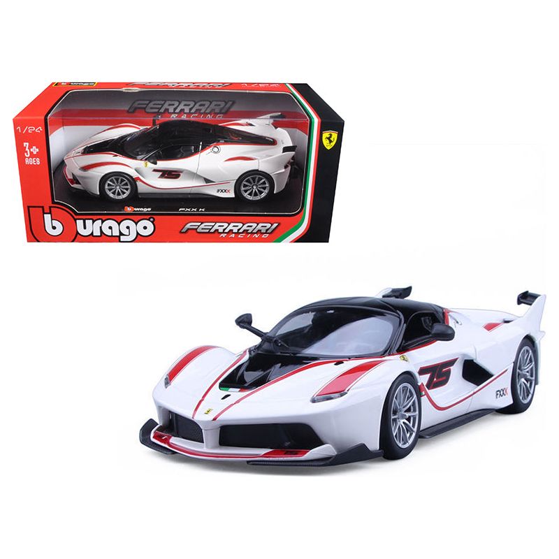 Ferrari Racing FXX-K #75 White 1/24 Diecast Model Car by Bburago