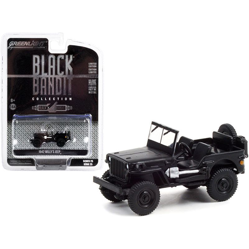 1942 Willys Jeep "Black Bandit" Series 25 1/64 Diecast Model Car by Greenlight