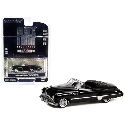 1949 Buick Roadmaster Convertible Black Metallic "Black Bandit" Series 27 1/64 Diecast Model Car by Greenlight