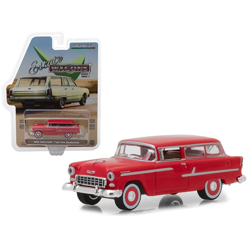 1955 Chevrolet Two-Ten Handyman Gypsy Red "Estate Wagons" Series 1 1/64 Diecast Model Car by Greenlight