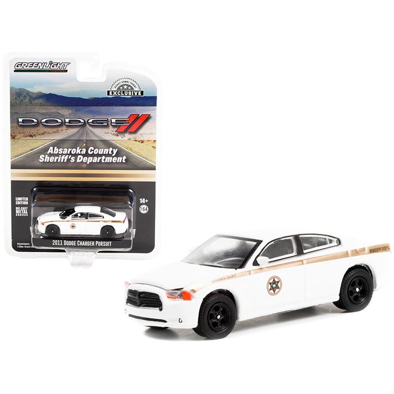 2011 Dodge Charger Pursuit White "Absaroka County Sheriff's Department" "Hobby Exclusive" 1/64 Diecast Model Car by Greenlight