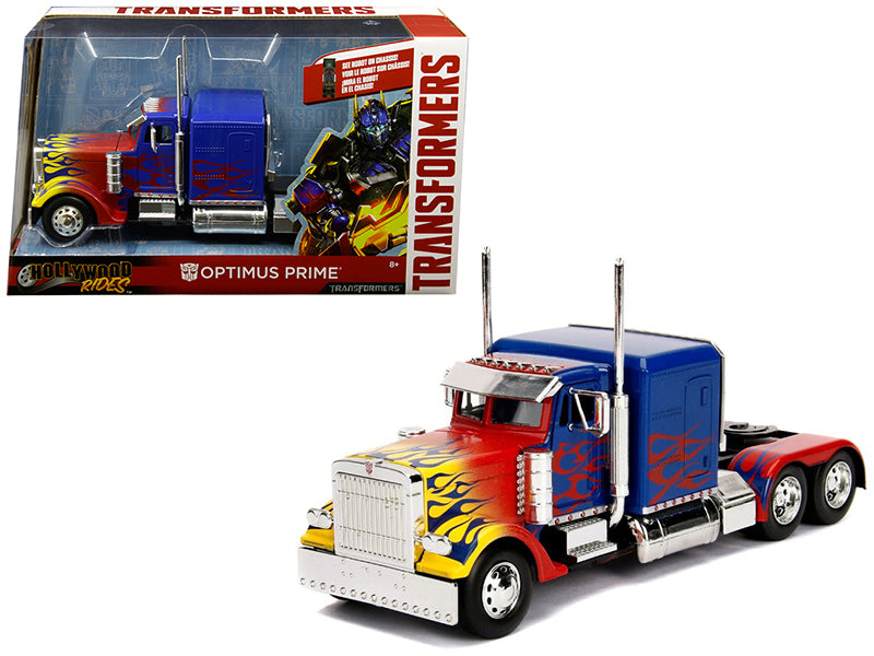 Optimus Prime Truck with Robot on Chassis from "Transformers" Movie "Hollywood Rides" Series  Diecast Model by Jada