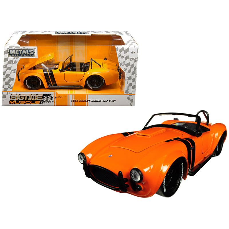 1965 Shelby Cobra 427 S/C Orange with Black Stripes "Bigtime Muscle" 1/24 Diecast Model Car by Jada