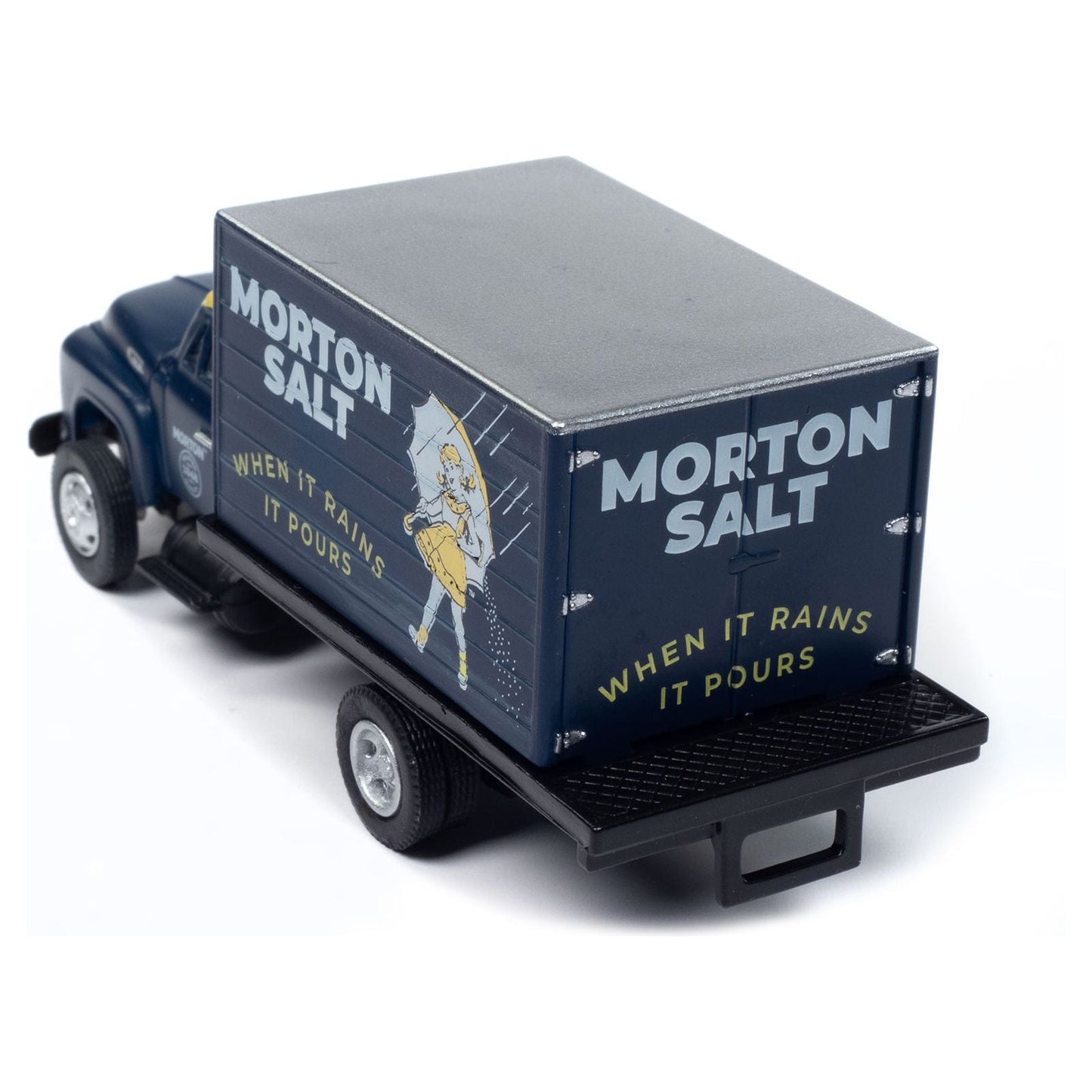 1954 Ford Box Truck Dark Blue with Yellow Top "Morton Salt" "Mini Metals" Series 1/87 (HO) Scale Model Car by Classic Metal Works