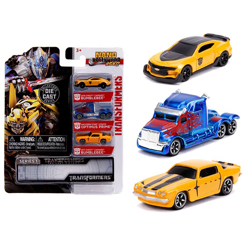 "Transformers" 3 piece Set "Nano Hollywood Rides" Series 1 Diecast Models by Jada