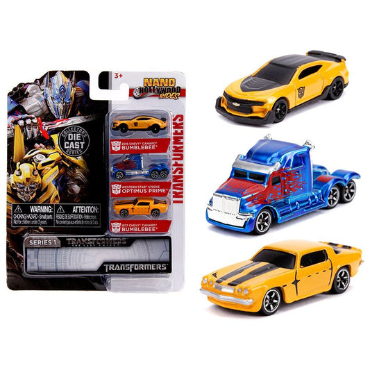 "Transformers" 3 piece Set "Nano Hollywood Rides" Series 1 Diecast Models by Jada