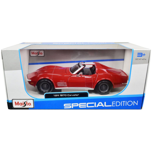 1970 Chevrolet Corvette Convertible Red 1/24 Diecast Model Car by Maisto