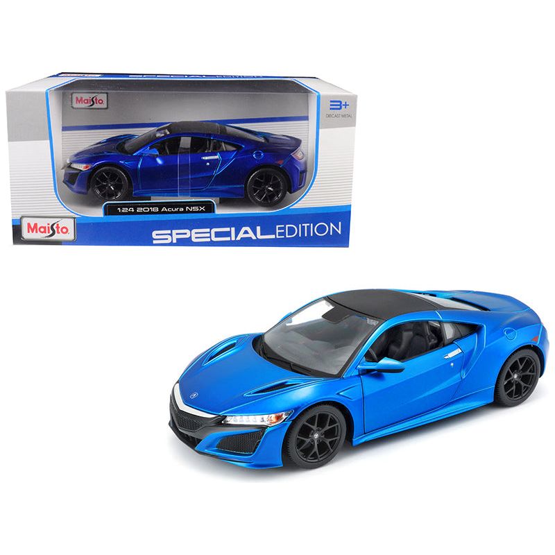 2018 Acura NSX Blue with Black Top 1/24 Diecast Model Car by Maisto