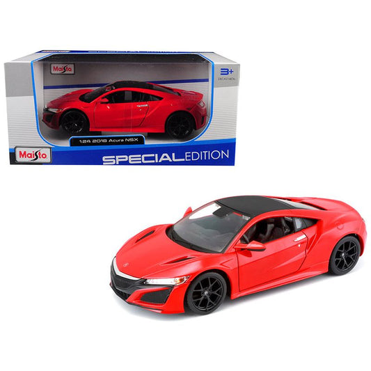 2018 Acura NSX Red with Black Top 1/24 Diecast Model Car by Maisto