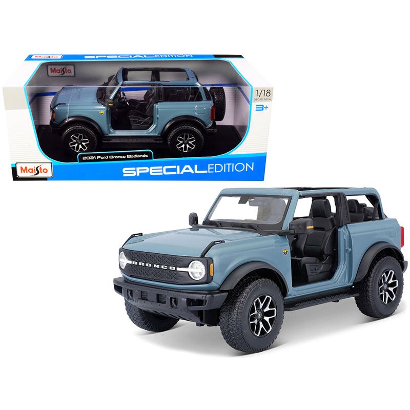 2021 Ford Bronco Badlands Blue "Special Edition" 1/18 Diecast Model Car by Maisto